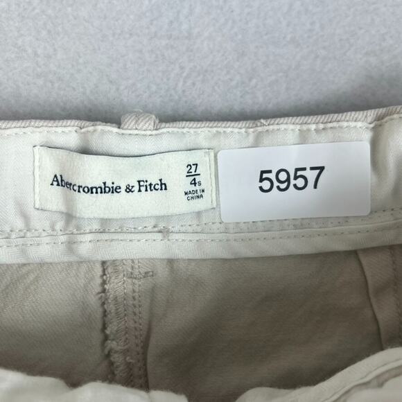 Abercrombie & Fitch Jeans Women's Size 27/4s Cream Mid Rise Rise Pleated - Picture 5 of 11